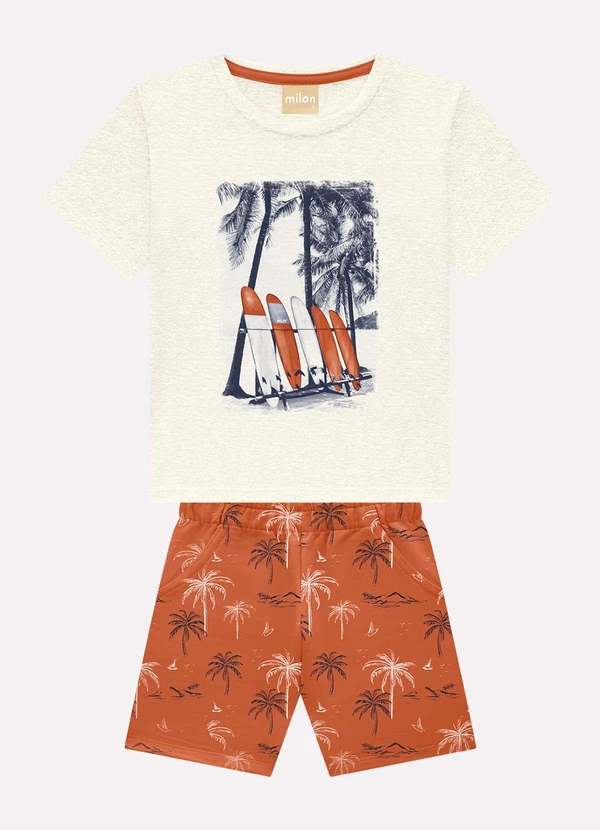Milon - Conjunto Infantil Menino Surf Laranja 1