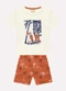 Milon - Conjunto Infantil Menino Surf Branco - variação: Laranja