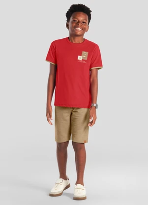 Brandili - Conjunto Infantil Menino Texturizado Vermelho - BRANDILI
