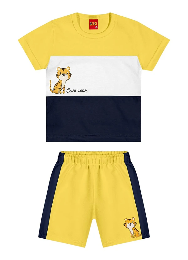 Kyly - Conjunto Infantil Menino Tigre Amarelo