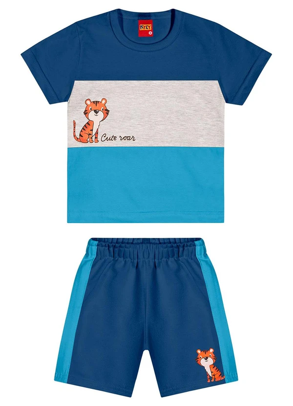 Kyly - Conjunto Infantil Menino Tigre Azul