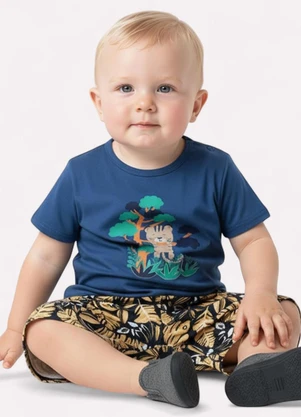 Kyly - Conjunto Infantil Menino Tigre Azul - KYLY