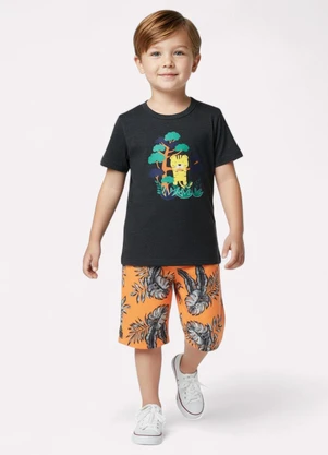 Kyly - Conjunto Infantil Menino Tigre Cinza - KYLY