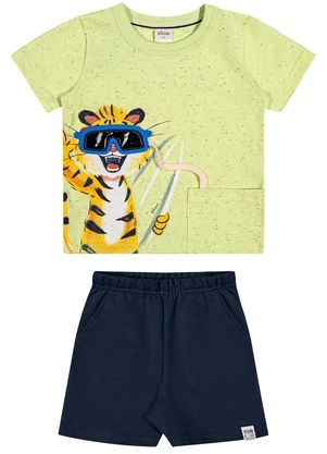 Elian - Conjunto Infantil Menino Tigre Interativo Verde - ELIAN