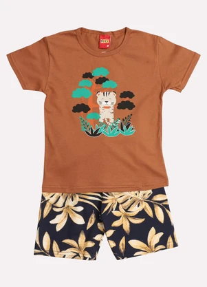 Kyly - Conjunto Infantil Menino Tigre Marrom - KYLY