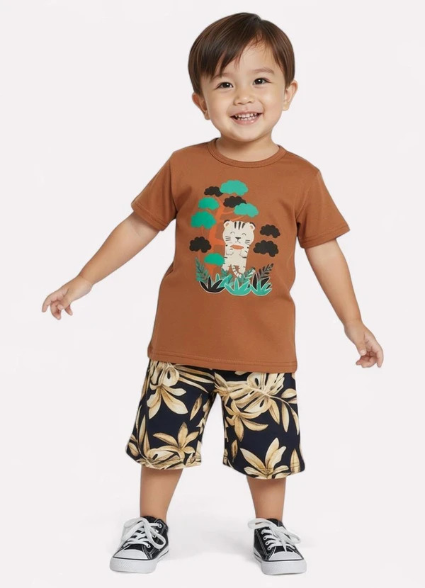 Kyly - Conjunto Infantil Menino Tigre Marrom 1