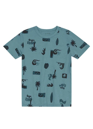 Brandili - Conjunto Infantil Menino Tropical de Surf Azul - BRANDILI