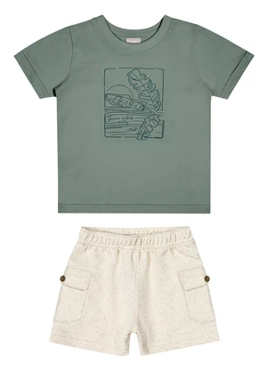 Colorittá - Conjunto Infantil Menino Tropical Puff Verde - COLORITTÁ