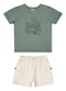 Colorittá - Conjunto Infantil Menino Tropical Puff Marrom - variação: Verde
