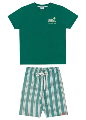 Elian - Conjunto Infantil Menino Tropical Sun Verde - ELIAN