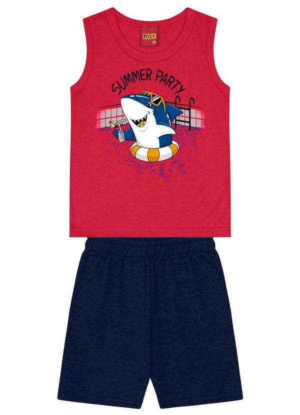 Kyly - Conjunto Infantil Menino Tubarão Vermelho