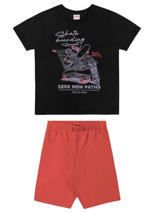 Elian - Conjunto Infantil Menino Urbano Estampado Preto - ELIAN
