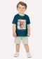 Milon - Conjunto Infantil Menino Ursinho Azul - variação: Azul