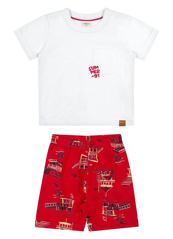 Elian - Conjunto Infantil Menino Verão Elian Branco