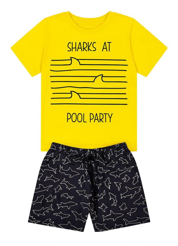 Rosa Azul - Conjunto Infantil Menino Verão Kangulu Amarelo