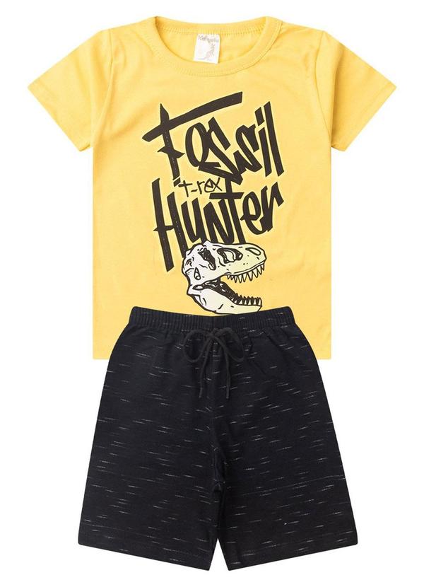 Rosa Azul - Conjunto Infantil Menino Verão T Amarelo