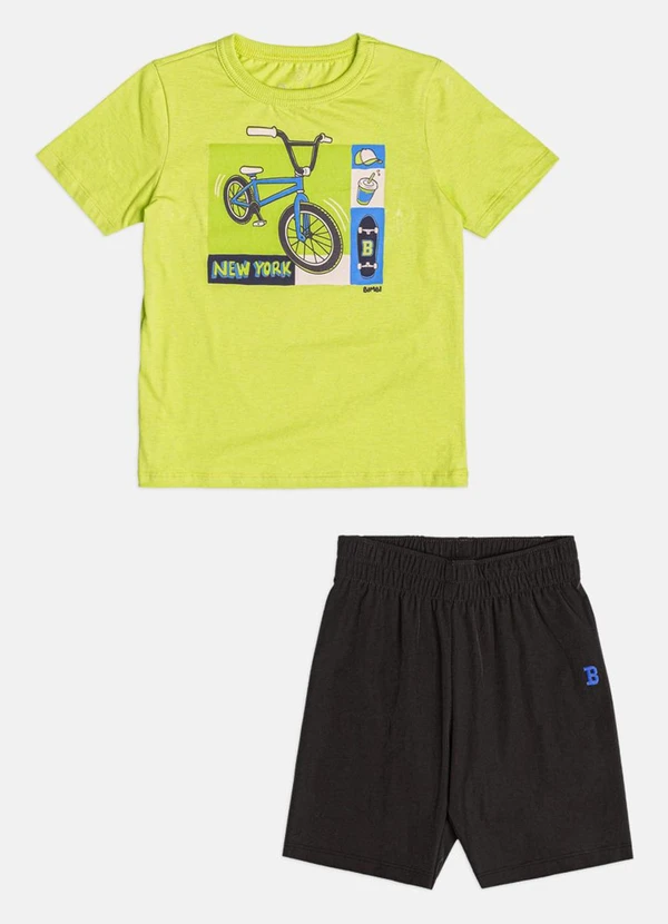 Bimbi - Conjunto Infantil Menino Verde Estampado Verde