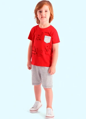 Ddk - Conjunto Infantil Menino Vermelha - DDK