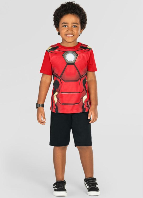 Brandili - Conjunto Infantil Menino Vingadores Vermelho