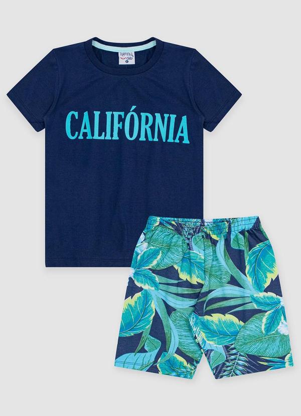 Turminha - Conjunto Infantil Moletom Califórnia Azul