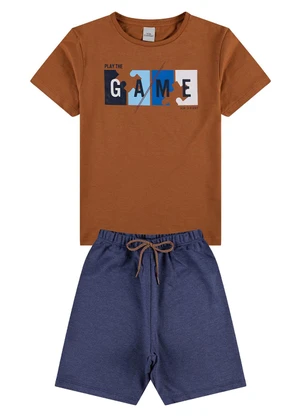 Vida Costeira - Conjunto Infantil Play The Game Marrom - VIDA COSTEIRA