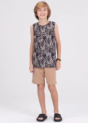 Vida Costeira - Conjunto Infantil Poliplex Folhas Preto - VIDA COSTEIRA