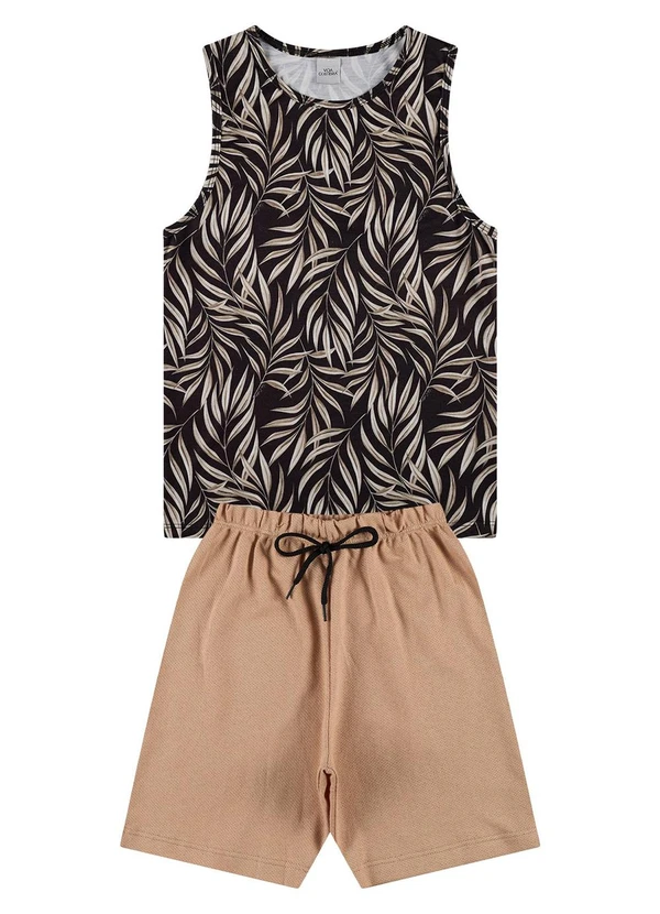 Vida Costeira - Conjunto Infantil Poliplex Folhas Preto 2