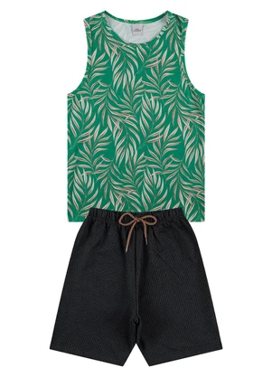 Vida Costeira - Conjunto Infantil Poliplex Folhas Verde - VIDA COSTEIRA