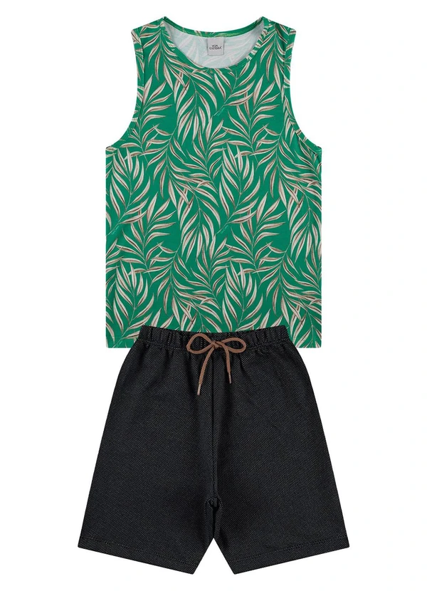Vida Costeira - Conjunto Infantil Poliplex Folhas Verde 2