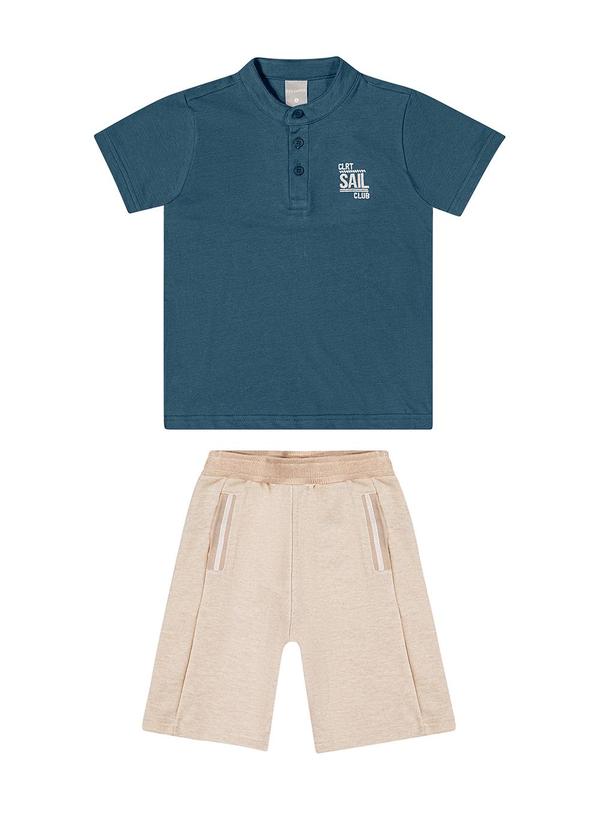 Colorittá - Conjunto Infantil  Polo Casual Colorittá Azul