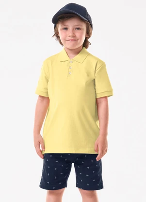 Trick Nick - Conjunto Infantil Polo com Bermuda Amarelo - TRICK NICK