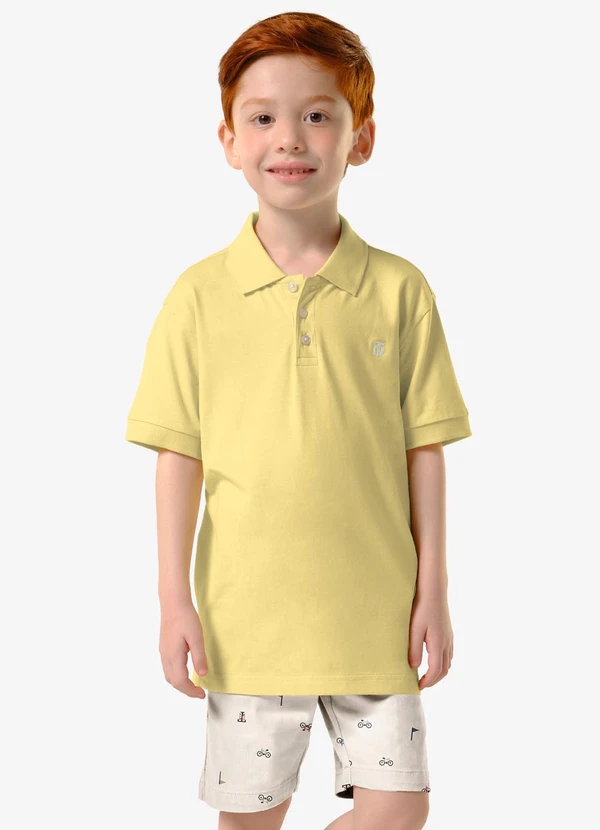 Trick Nick - Conjunto Infantil Polo com Bermuda Amarelo