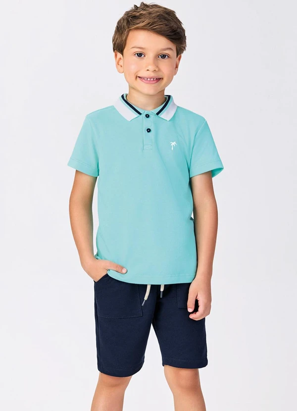 Trick Nick - Conjunto Infantil Polo com Bermuda Azul