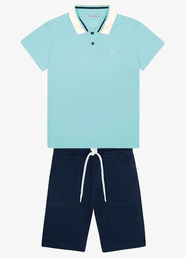 Trick Nick - Conjunto Infantil Polo com Bermuda Azul 6