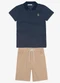 Trick Nick - Conjunto Infantil Polo com Bermuda Bege - variação: Azul