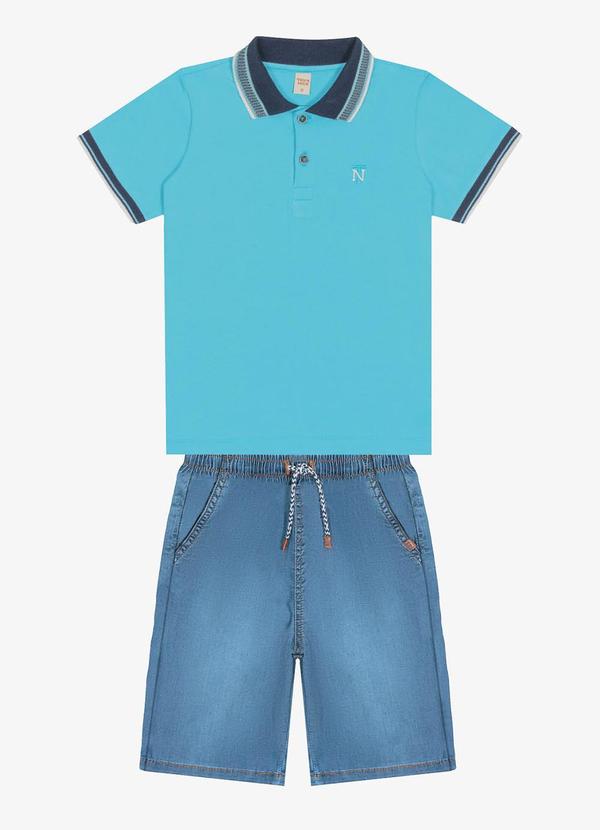 Trick Nick - Conjunto Infantil Polo com Bermuda Azul 3