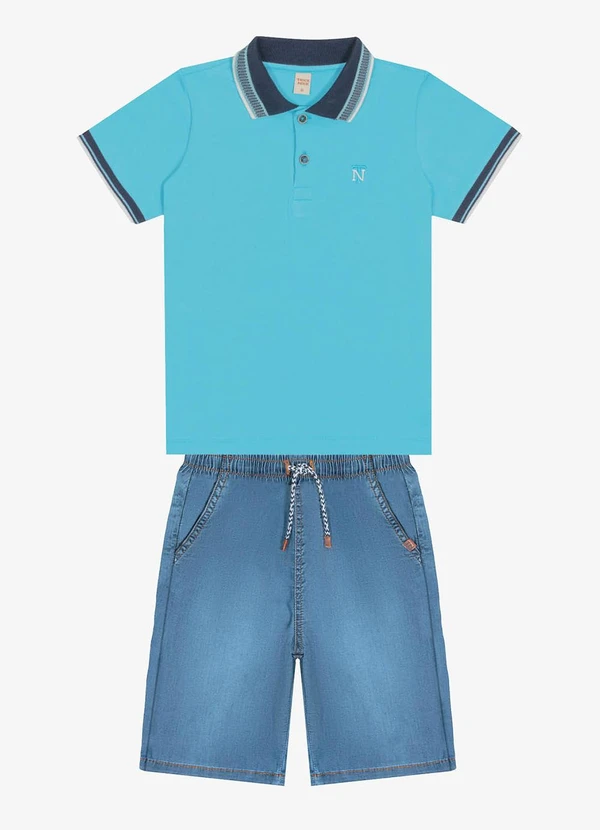 Trick Nick - Conjunto Infantil Polo com Bermuda Azul 3