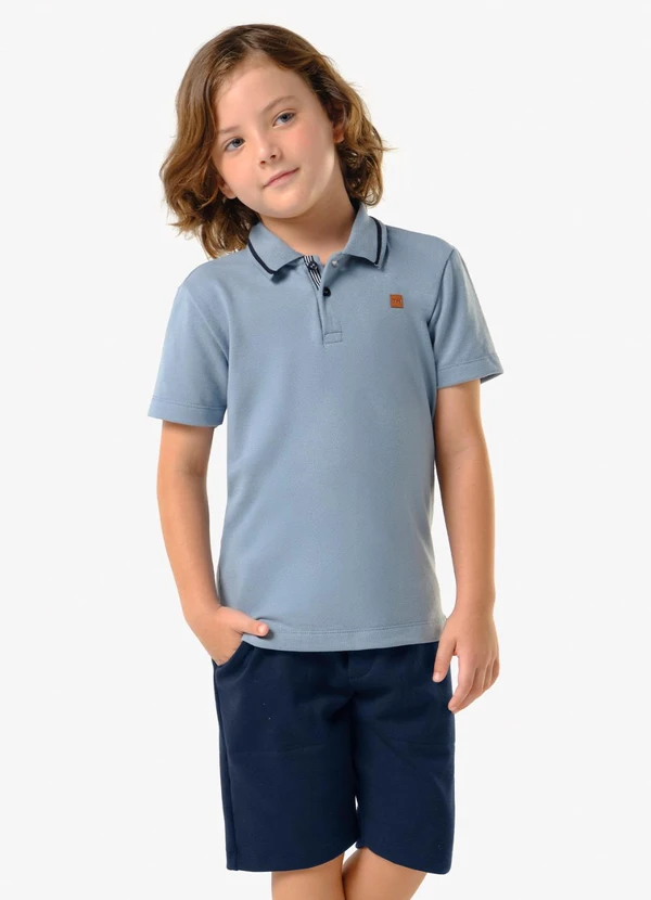 Trick Nick - Conjunto Infantil Polo com Bermuda Azul