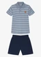 Trick Nick - Conjunto Infantil Polo com Bermuda Marrom - variação: Azul
