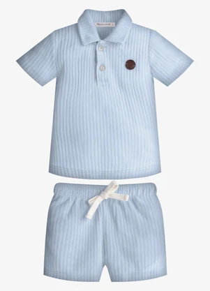 Trick Nick - Conjunto Infantil Polo com Bermuda Azul - TRICK NICK