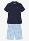 Trick Nick - Conjunto Infantil Polo com Bermuda Bege - variação: Azul
