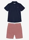 Trick Nick - Conjunto Infantil Polo com Bermuda Marrom - variação: Azul