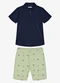 Trick Nick - Conjunto Infantil Polo com Bermuda Azul - variação: Azul