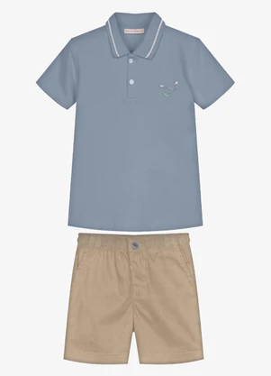 Trick Nick - Conjunto Infantil Polo com Bermuda Azul - TRICK NICK