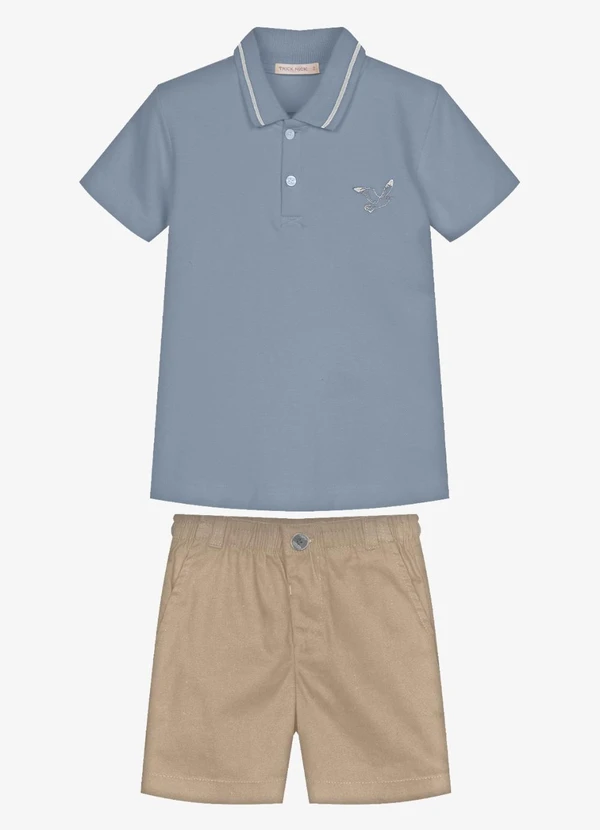Trick Nick - Conjunto Infantil Polo com Bermuda Azul