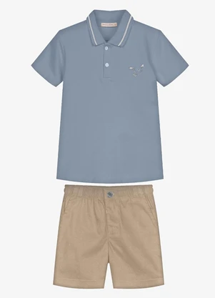 Trick Nick - Conjunto Infantil Polo com Bermuda Azul - TRICK NICK