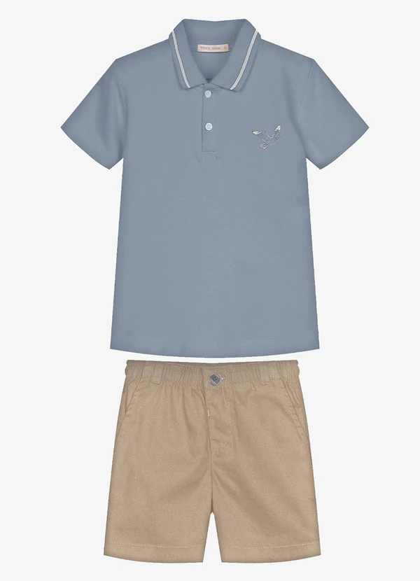 Trick Nick - Conjunto Infantil Polo com Bermuda Azul