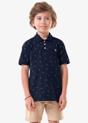 Trick Nick - Conjunto Infantil Polo com Bermuda Azul - TRICK NICK