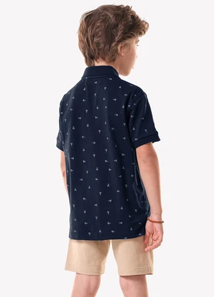 Trick Nick - Conjunto Infantil Polo com Bermuda Azul - TRICK NICK