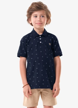 Trick Nick - Conjunto Infantil Polo com Bermuda Azul - TRICK NICK